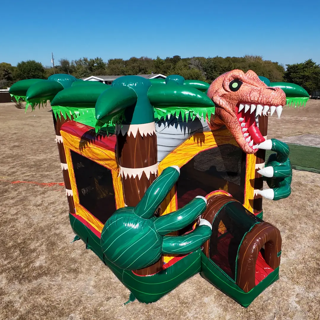 T-Rex themed inflatable bounce house rental Holly Springs NC